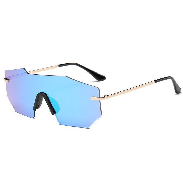 Wholesale Large Frame Siamese Lens Metal Leg PC Sunglasses